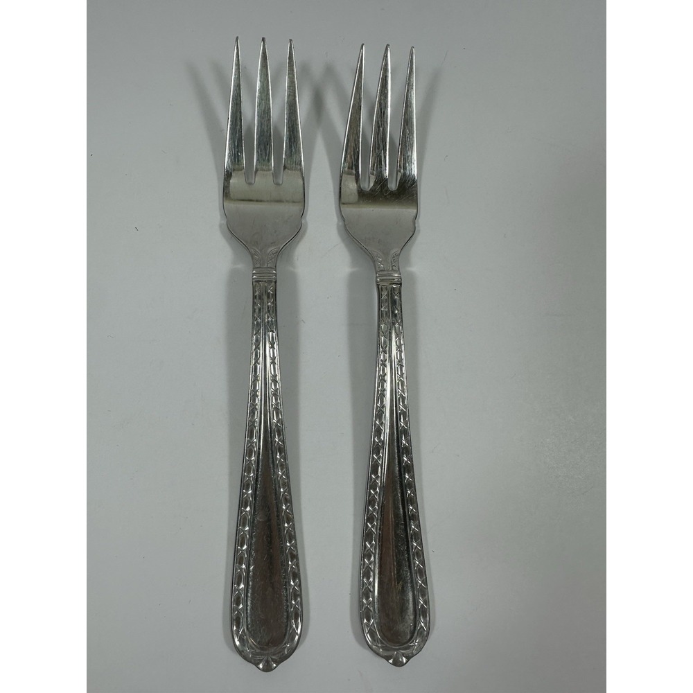 Hampton Silversmiths Nobility Salad Fork 3 Tine Set Of 2